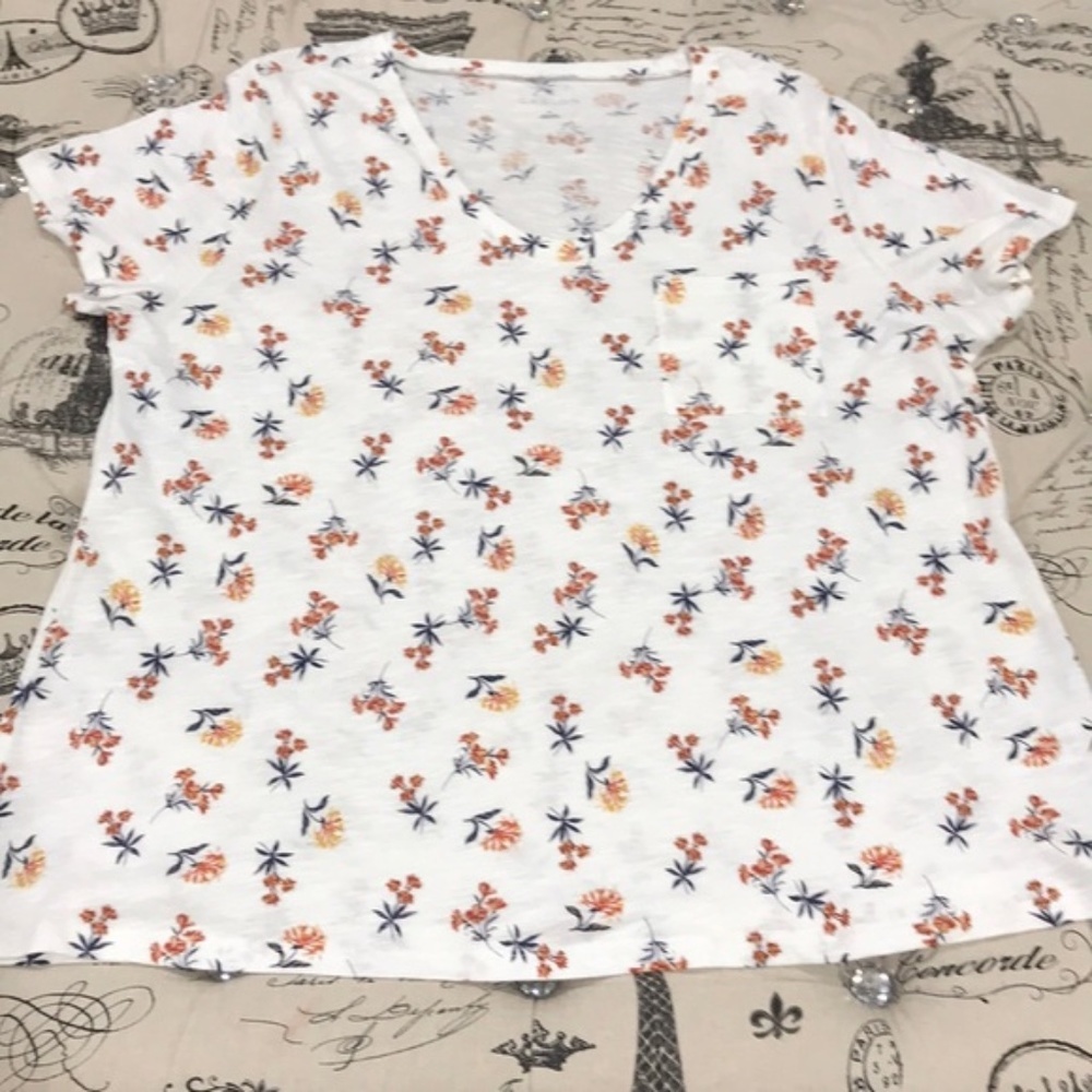 CASLON Rounded V-Neck Tee(PLUS SIZE) - Picture 6 of 7